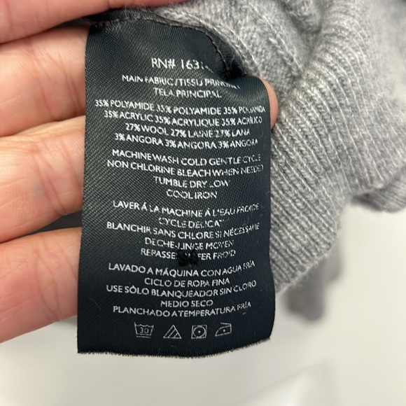 Slate & Stone Cable Knit Polo Sweater Wool Angora Blend Stretchy 1/4 Button Up L - Picture 6 of 10